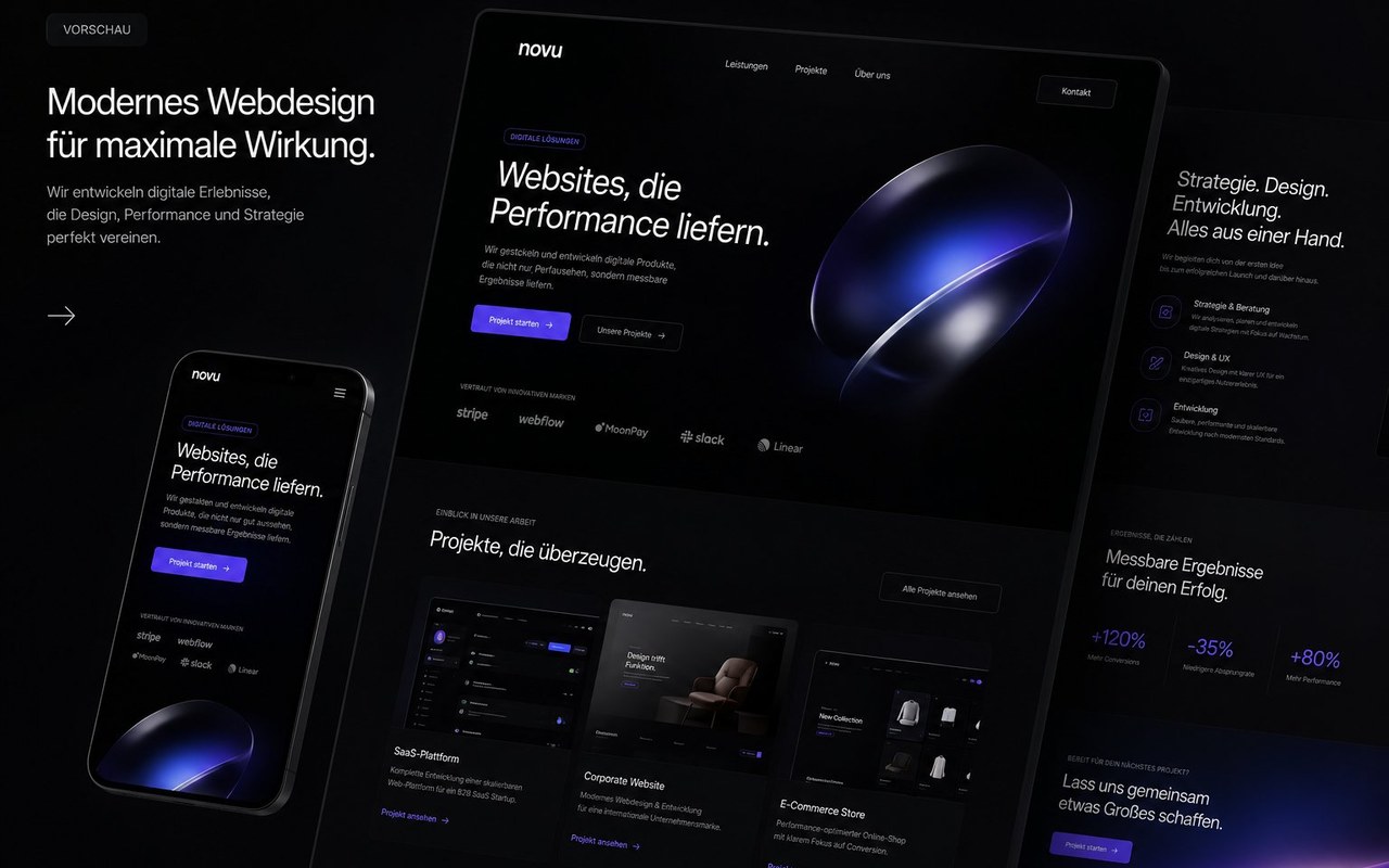 novu – Modernes Webdesign