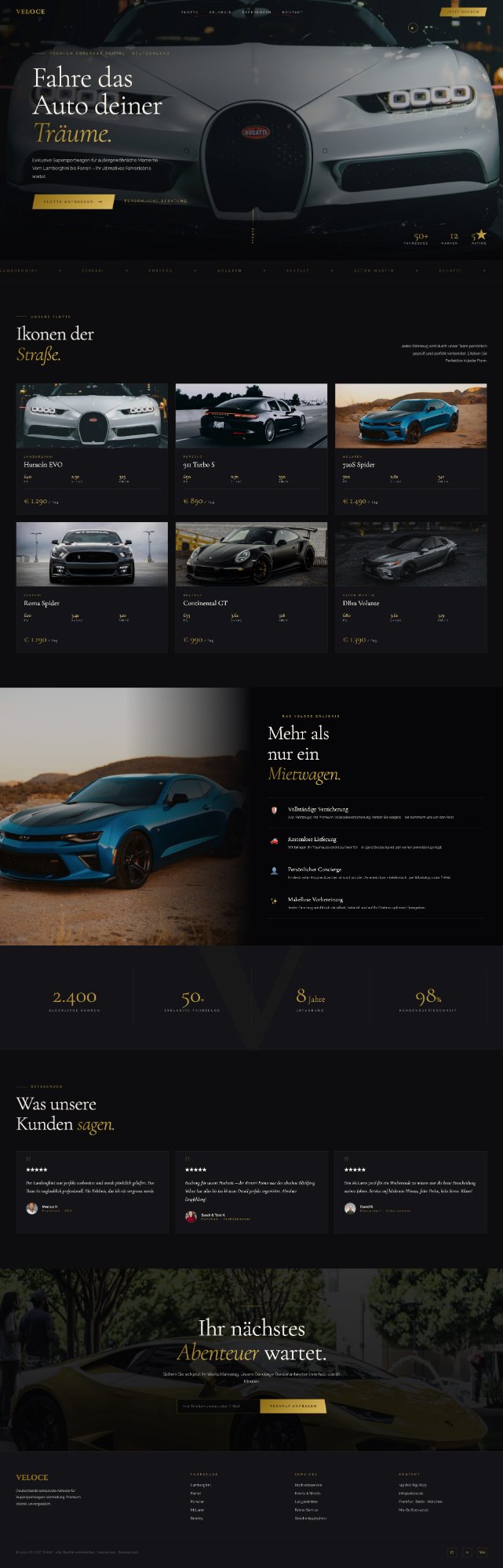 VELOCE Sportwagen Vermietung